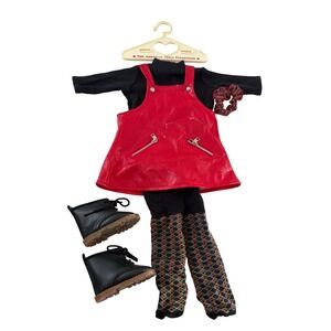 American Girl / Pleasant Company 1998 Red Vinyl Jumper Outfit ~ Read*